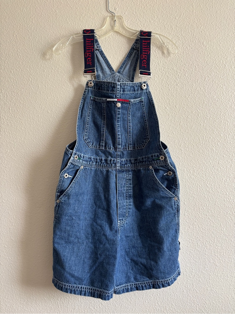 VINTAGE Tommy Hilfiger denim overall shorts
